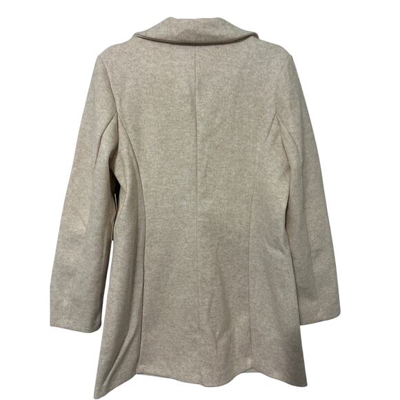 Haute Monde Boutique Coat Size Large Heather Cream and Tan Pockets NWT - Picture 5 of 10